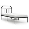 vidaXL Cadre de lit m&eacute;tal sans matelas avec t&ecirc;te de lit noir 90x190 cm