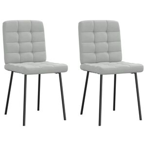 vidaXL Chaises &agrave; manger lot de 2 Gris clair Velours
