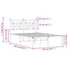 vidaXL Cadre de lit m&eacute;tal sans matelas avec t&ecirc;te de lit noir 120x200cm