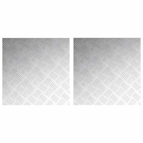 vidaXL Nez de marche Carr&eacute; 2 pcs Argent&eacute; 50 x 50 cm Aluminium