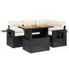 vidaXL Salon de jardin 5 pcs avec coussins noir r&eacute;sine tress&eacute;e