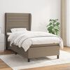 vidaXL Sommier &agrave; lattes de lit avec matelas Taupe 100x200 cm Tissu