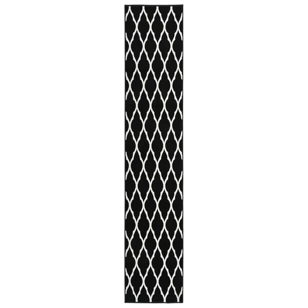 vidaXL Tapis BCF Noir et blanc 80x450 cm