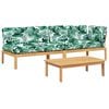 vidaXL Salon palette de jardin avec coussins 3pcs bois d'acacia massif