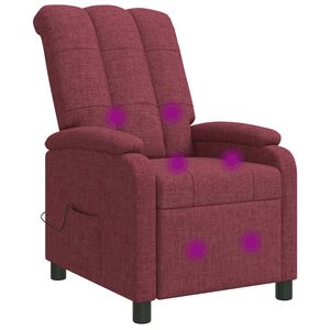 vidaXL Fauteuil de massage inclinable Bordeaux Tissu