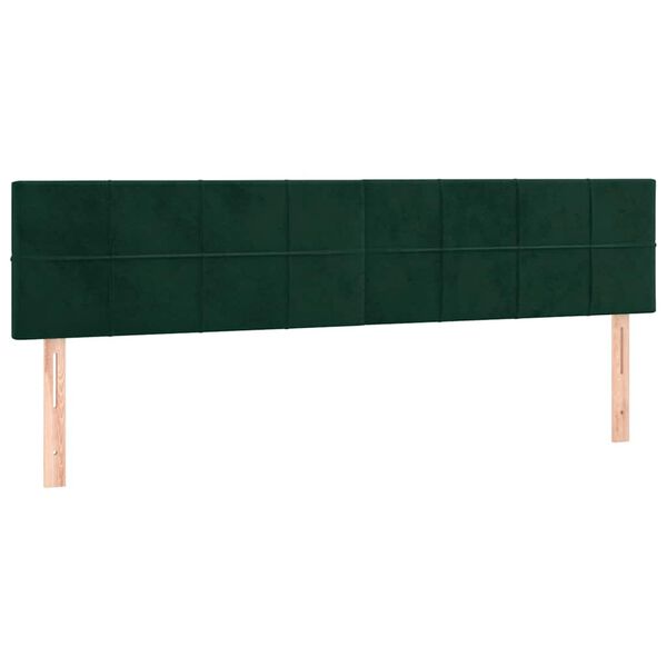 vidaXL T&ecirc;te de lit &agrave; LED Vert fonc&eacute; 180x5x78/88 cm Velours