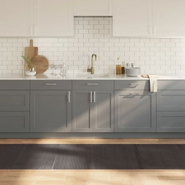 vidaXL Tapis rectangulaire marron fonc&eacute; 80x400 cm bambou