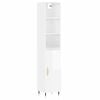 vidaXL Buffet haut Blanc brillant 34,5x34x180 cm Bois d'ing&eacute;nierie
