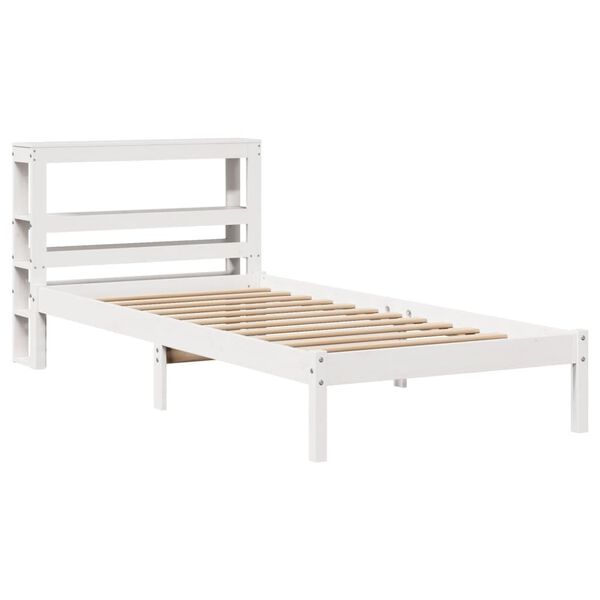 vidaXL Cadre de lit sans matelas blanc 75x190 cm bois de pin massif