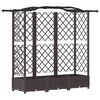 vidaXL Lit &Eacute;lev&eacute; avec Treillis et Toit Marron 163 x 40 x 123 cm PP