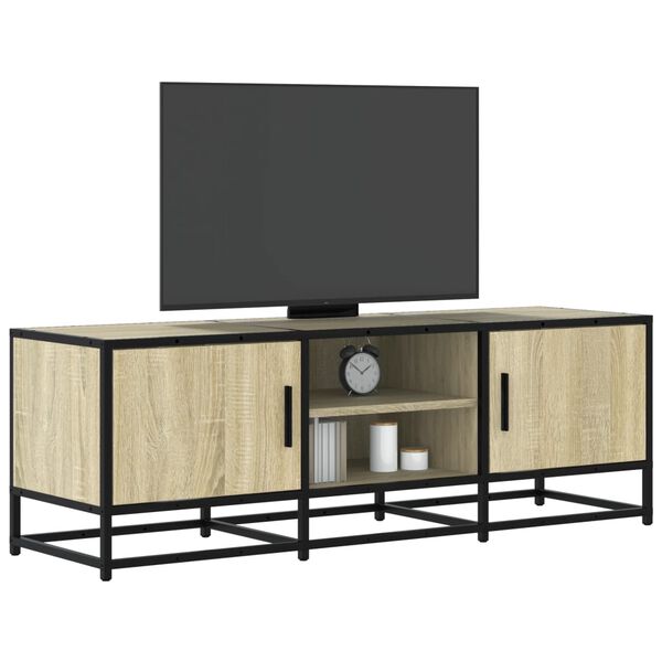 vidaXL Meuble TV ch&ecirc;ne sonoma 120x35x41 cm bois d'ing&eacute;nierie et m&eacute;tal