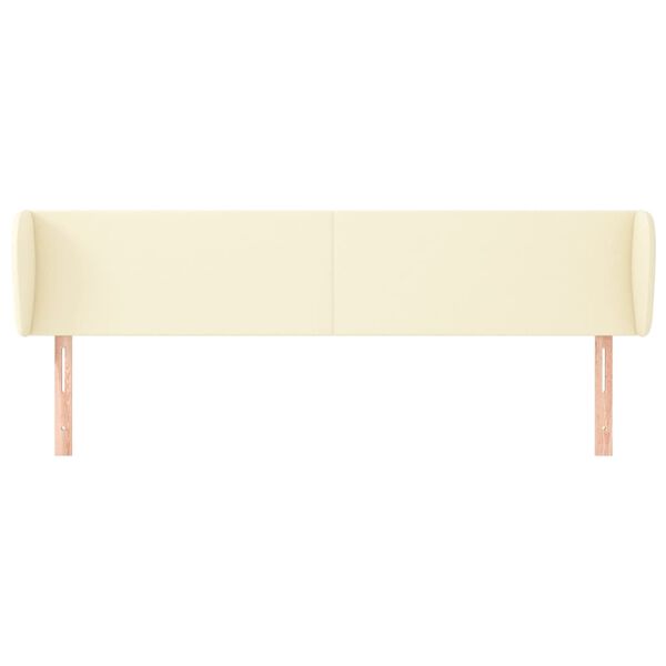 vidaXL T&ecirc;te de lit avec oreilles Cr&egrave;me 163x23x78/88 cm Similicuir
