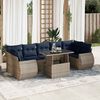 vidaXL Salon de jardin avec coussins 8 pcs gris r&eacute;sine tress&eacute;e acacia