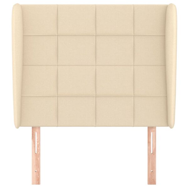 vidaXL T&ecirc;te de lit avec oreilles Cr&egrave;me 103x23x118/128 cm Tissu
