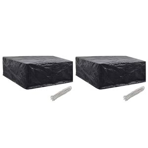 vidaXL Housses de salon de jardin 2 pcs 10 &oelig;illets 260x260x90 cm