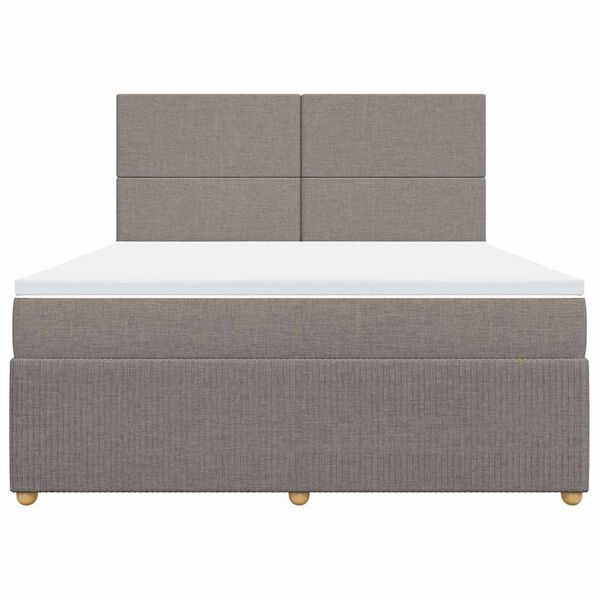 vidaXL Sommier &agrave; lattes de lit avec matelas Taupe 180x200 cm Tissu