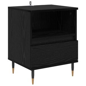 vidaXL Cabinet de chevet Ch&ecirc;ne noir 40 x 35 x 50 cm Bois d'ing&eacute;nierie