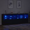 vidaXL Buffet avec lumi&egrave;res LED noir 283x37x100 cm