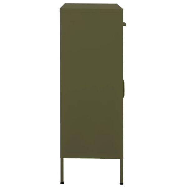 vidaXL Armoire de rangement Vert olive 80x35x101,5 cm Acier