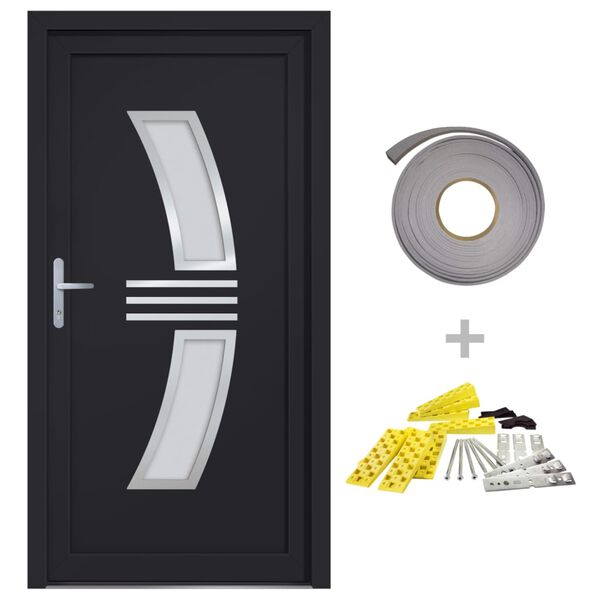 vidaXL Porte d'entr&eacute;e anthracite 98x208 cm PVC