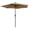 vidaXL Parasol de jardin avec lumi&egrave;res LED et m&acirc;t en aluminium taupe