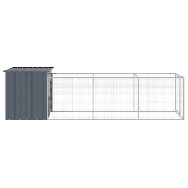 vidaXL Niche pour chien avec cour anthracite 110x405x110 cm
