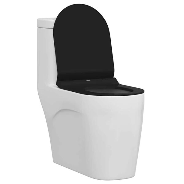 vidaXL Si&egrave;ge de toilette R&eacute;glable Noir 48,5 x 36 x 5 cm Polypropyl&egrave;ne