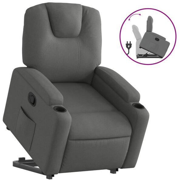 vidaXL Fauteuil inclinable Gris fonc&eacute; Tissu