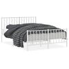 vidaXL Cadre de lit m&eacute;tal sans matelas et pied de lit blanc 140x190 cm