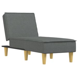 vidaXL Chaise longue gris fonc&eacute; tissu