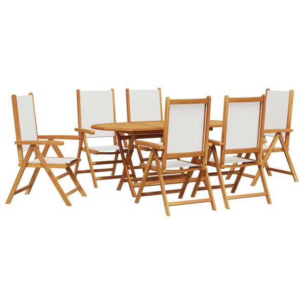 vidaXL Ensemble de salle &agrave; manger pour jardin 7 pcs Blanc cr&egrave;me