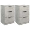 vidaXL Tables de chevet 2 pcs Gris b&eacute;ton 40x36x65 cm