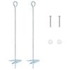vidaXL Ancre de terre 2 pcs Argent&eacute; &Oslash;10 x 50 cm M&eacute;tal galvanis&eacute;