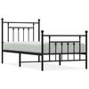vidaXL Cadre de lit m&eacute;tal sans matelas avec pied de lit noir 80x200 cm