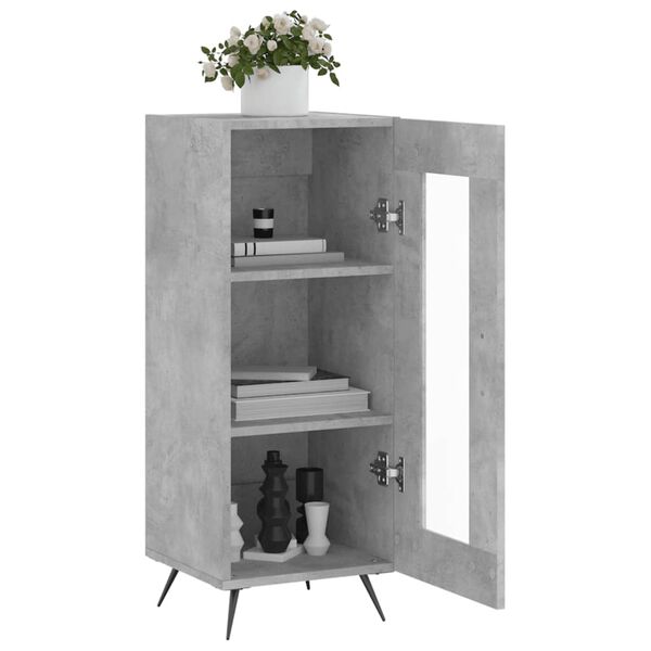 vidaXL Buffet Gris b&eacute;ton 34,5x34x90 cm Bois d'ing&eacute;nierie