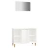 vidaXL Ensemble de meubles de salle de bain 2 pcs blanc brillant