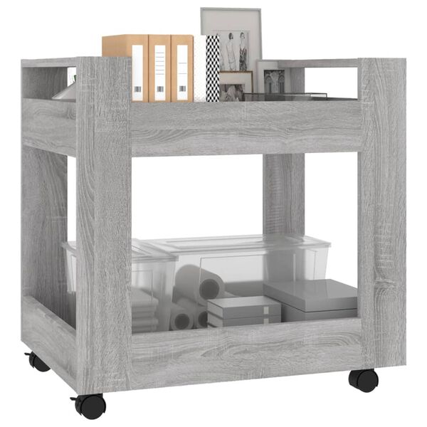 vidaXL Chariot de bureau Sonoma gris 60x45x60 cm Bois d'ingénierie