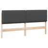 vidaXL T&ecirc;te de lit capitonn&eacute;e Gris Naturel et Fonc&eacute; 200 cm Pin massif