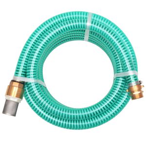 vidaXL Tuyau d'aspiration avec raccords en laiton 3 m 25 mm Vert