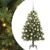 vidaXL Sapin de No&euml;l artificiel avec branches pliables et c&ocirc;nes 120 cm