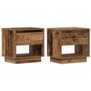 vidaXL Table de nuit 2 pi&egrave;ces Bois ancien 45 x 34 x 44 cm