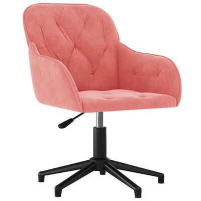 Chaise de bureau Velours Métal Rose Noir Réglable Pivot Home