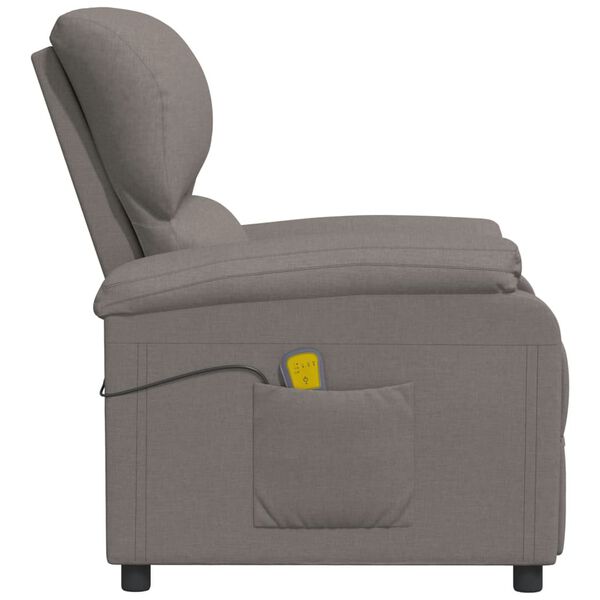vidaXL Fauteuil de massage Taupe Tissu