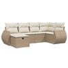 vidaXL Salon de jardin avec coussins 6 pcs beige r&eacute;sine tress&eacute;e