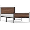 vidaXL Cadre de lit en m&eacute;tal sans matelas ch&ecirc;ne marron 107x203 cm