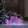 vidaXL D&eacute;coration de bo&icirc;te cadeau 3 pcs Blanc froid 20 x 20 x 21 cm