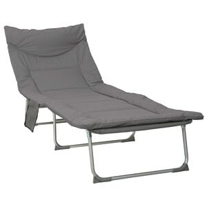 vidaXL Transat pliant avec coussin Anthracite