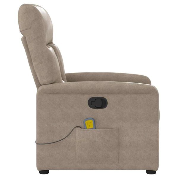vidaXL Fauteuil inclinable de massage taupe tissu microfibre