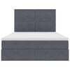 vidaXL Lit avec rangement et matelas Gris fonc&eacute; 140 x 190 cm Velours