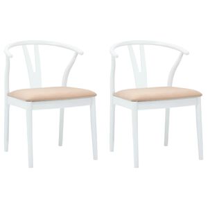 vidaXL Chaise de salle &agrave; manger 2 pc Bois de Caoutchouc Massif